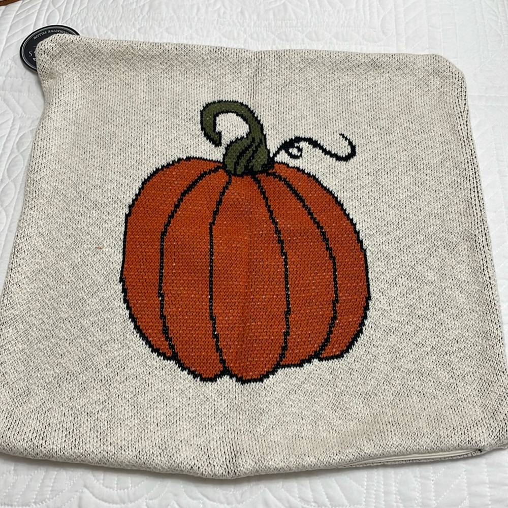 Blessings Knitted pumpkin pillow case